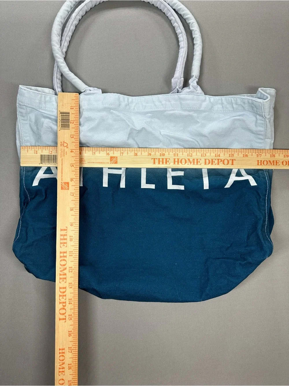 Athleta 100% Cotton Canvas Ombre Tote Bag, Fully Lined